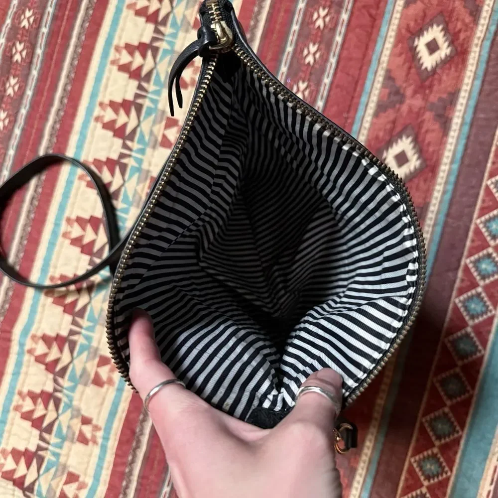 kate spade black pebbled leather crossbody purse
